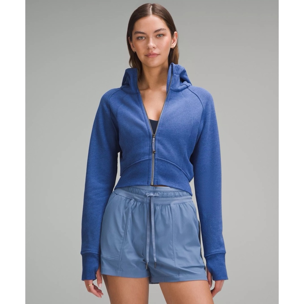 Lululemon Scuba Full-Zip Cropped Hoodie in Heathered Oasis Blue Women’s Size 10